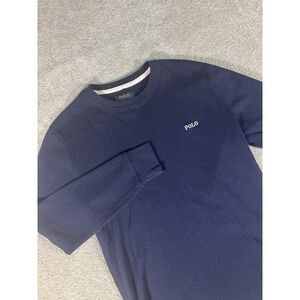 Polo Ralph Lauren Thermal Shirt Men's M Navy Blue Waffle Knit Sleep Wear Pony